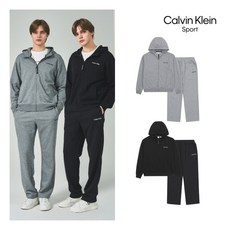 [캘빈클라인스포츠] () 남성 26SS 에센셜 스웻 셋업 2종 (후드집업+스웻팬츠)