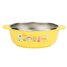 릴팡 아동용 뽀로로 논슬립스텐 대접, 노랑, 2개
