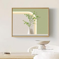 분전함 가리개 북유럽 명화 디자인 정물화 액자 액자형, 블랙 프레임, 그린 플랜트 4