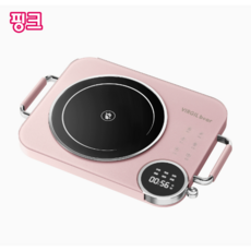 [고으니샵] 인덕션 1구 자취생 인덕션 인테리어 마카롱색상 귀여움 3500W[무료 사은품 증정], 프리스탠딩, 핑크