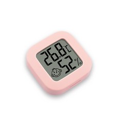 스토리링크 샤이니 큐빅 디지털 온습도계, 핑크, 1개