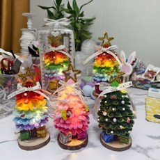 手工聖誕樹擺件帶禮盒 - 精品聖誕禮物, 樹1個帶燈不帶禮盒（不帶裝飾 顏色備註）,聖誕樹擺件 高約20釐米左右, 1個