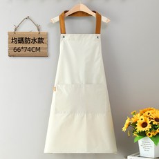 圍裙簡約女廚房做飯家用餐飲工作服圍腰防水防油裙, 1個, 灰白色:如圖