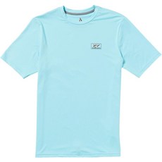 Volcom 남성용 표준 UPF 50+ 반소매 루즈핏 래쉬가드 레진 블루 모드스톤 L 156069