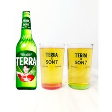 TERRA x SON7 테라 맥주잔 세트 2색 컬러잔 손흥민 스페셜에디션 컵, 1세트