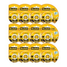 스카치 양면 테이프 디스펜서 136 12mm x 6.35m, 투명, 12개