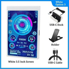 컴퓨터 보조 모니터 3.5인치 미니 디스플레이 IPS USB, 3.5인치 Kit 화이트 3