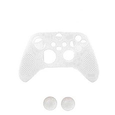 適用於 XBOX SERIES S X 副廠 手把矽膠套 附搖桿帽, 白色, 1個