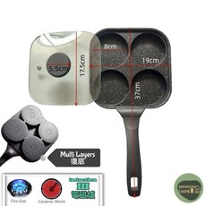 PANCI 不沾蛋 पैन 牛排漢堡煎餅鍋, 1個, 鍋+蓋4Hole Thick明火電磁通用