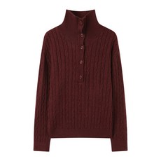 [국내매장 정품] 보니스팍스 하이넥 반버튼 꽈배기 긴팔 니트 (XP4KT024L0) 622315