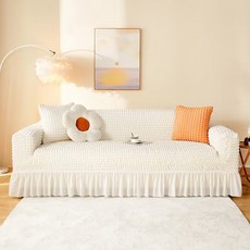 소파 커버 예쁜 소파 커버 2명이 쓸 수 있어요 3명이서 쓸 수 있는 하얀색 소파 커버로 소파를 깨끗하게 만들어줘요, 1개, cream white