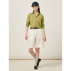 매장정품 빈폴 BEANPOLE LADIES 리넨 솔리드 오버핏 셔츠 - 카키 250433