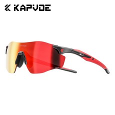 KAPVOE 카프보에 스포츠 러닝 고글 자전거 등산 편광 방풍 변색 K133, 1개, 레드