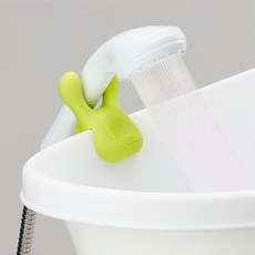[아기목욕/손빨래] 버니 샤워기 집게 비조립식 샤워기 홀더 헤드 고정 거치대, 그린, 1개