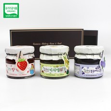 홍성 농부의 국내산 유기농 잼 3종 선물세트 420g (140gx3ea) (블루베리콩포트+딸기+키위), 1개