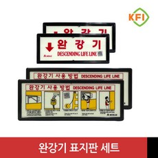 KFI인증 완강기 표지판 세트 (완강기+사용 설명-가로형), 2세트 (완강기2+사용설명2)