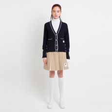 에이븐 햄튼 플리츠 미디 스커트 베이지