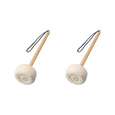 35.6cm(14인치) 화이트 소프트 울 공 말렛 펠트 헤드 직경 80mm 나무 손잡이 2개