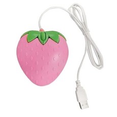 사무실 및 데스크탑용 딸기 핑크색 USB 마우스 게이밍