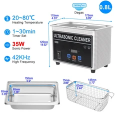휴대용 초음파 세척기 세척 기계 가열 600W 욕조 EU 영국 플러그 1L 2L 3L 6L 10L 22L 30L, 03 EU, 18 800ml 35W CJ008