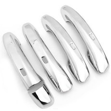 電鍍銀4孔摸門感應帶燈外門把手蓋 適用於20-25 GLE350 GLS450 塑膠黏貼式硬殼, 1個