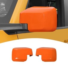 PDKLIN Bronco 사이드 미러 커버 트림 블랙 포드 브롱코 2021 2022 2023용 블랙 외부 액세서리 2개 (조명 없는 미러용 및 스포츠용이 아님), Orange