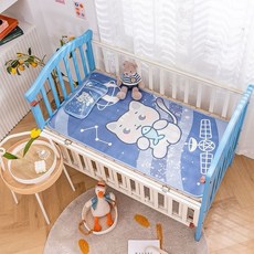 涼而不冰附嬰兒枕嬰兒床涼席寶寶床單冰絲墊涼蓆冰絲席嬰兒涼蓆冰絲床蓆, 1個, 冰絲貓咪