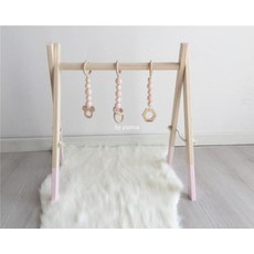 우드모빌 원목모빌대 거치대 분홍색, 1개
