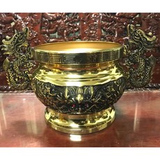 台灣純銅製造 頂級純銅國泰龍頭香爐 祭祀用品 龍頭香爐, 1個