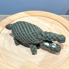 福媽寵物 狗狗耐咬玩具 - 耐咬結繩玩具 狗磨牙玩具 舒壓玩具 潔齒棉繩, 鱷魚 顏色隨機, 1個
