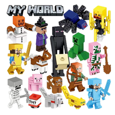 마크 기사 용사 크래프트 캐릭터 미니 피규어 조립 블럭 16종 세트 DIY 장난감 SC09, 1세트