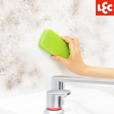 LEC 물세척 곰팡이제거 욕실청소 수세미 물때제거, 2개