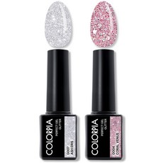 칼라피아 원스텝 퍼펙트젤 글리터 젤네일 세트, 1세트, 09. 애쉬에리스+코랄비너스
