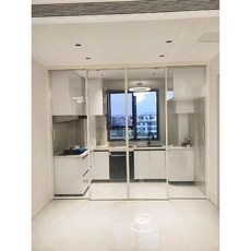 세탁실 터닝도어 화장실문 베란다문 프렌치도어 미닫이문 연동 주방 행거문 포켓도어, 복선 4팬 매달린 레일 16 초좁음