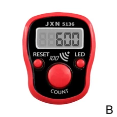 휴대용 전자 카운터 Tasbeeh 손가락 디지털 비드 타이머 LCD 자리 디스플레이 핸드 탈리 리모콘, 01 CN, 04 Red