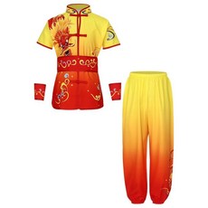 무술 태극권 의류 중국 쿵푸 복장 유니폼 정장, 1개, 5. B Yellow Red