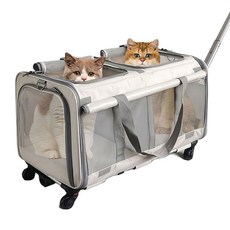 반려동물 이동식 캐리어 2단공간 확장가능 [우아지오], 1개, 베이지