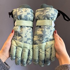 女士冬季保暖加絨加厚防寒手套 防潑水觸屏騎行電動車滑雪手套