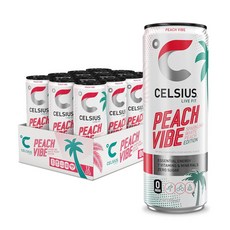 셀시우스 스파클링 피치 바이브 기능성 에너지 드링크 355ml 12개입