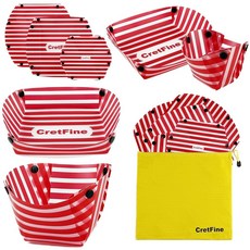 접시와 컵이 포함된 CretFine VividCamp 접이식 캠핑용 그릇 세트 - 배낭 하이킹 RV를 위한 휴대용 가방이 13개 또는 4개의 가벼운 BPA 프리 메시 키트, 4