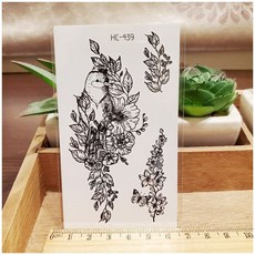 WAWA TATTOO 黑色小圖騰 HC-439 男女防水紋身貼紙 刺青貼紙, 1個