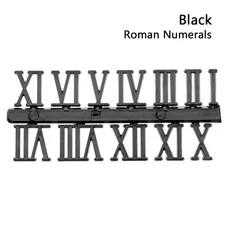 1세트 복원 교체 도구 로마 숫자 시계 액세서리 아라비아 쿼츠 부품, 03 black roman numerals