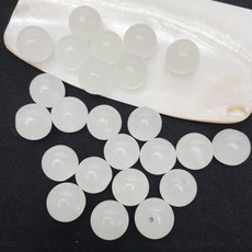 20개입 파스텔 구슬 8mm 원형 유리 비즈 공예 키링 악세사리 열쇠고리 팔찌 부자재 재료 슬라임 만들기 diy, 화이트