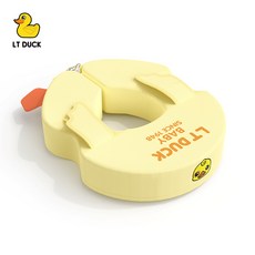 LT DUCK 男女寶寶免充氣游泳圈 腋下防側翻浮圈 新生兒洗澡泳圈, 奶油玉米色, 1個