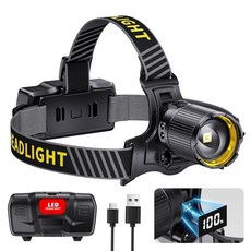 YNYS LED 헤드램프 충전식 센서 및 디지털 디스플레이가 있는 60H 밝은 헤드라이트 줌 가능 12가지 모드 120° 조절 작업 캠핑 낚시 하이킹용 방수 헤드 램프, YNYS LED 헤드램프 충전식, 센서 및 디지털 디스
