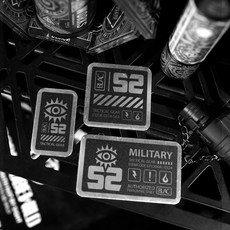 BLAC 52TACTICAL 戰術風格金屬銘牌 3M背膠, 1套, 黑色