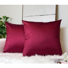 Aiking Home 61x61cm(24x24인치) 인조 실크 스퀘어 유럽 샴 지퍼 잠금 아쿠아(2개 세트) Collection 129763 8926574191, 버건디