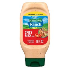 Hidden Valley 랜치 드레싱 473ml 1팩 스파이시 Hidden Valley Spicy Ranch Condiment and Dressing, 1개
