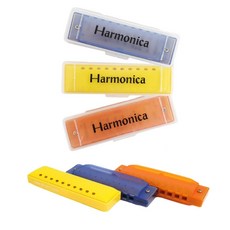하모니카 하모니카장난감 유아음악교구, 오렌지, 옐로우, 블루, 케이스 포함