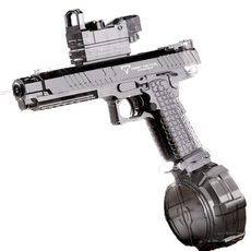 電動水槍 連發水槍 二合一手拉 自動吸水 兒童高壓可充電 大容量 玩具水槍 換彈式電池, 【七彩燈光款】2011-灰色,【防水-連發-送禮彩盒】, 1個, 【七彩燈光款】2011-灰色